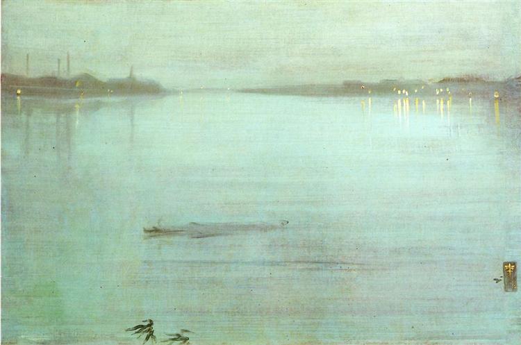 Nocturne, Blue and Silver: Chelsea, 1872 - James McNeill Whistler