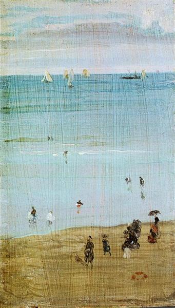 Harmony in Blue and Pearl: The Sands, Dieppe, c.1885 - James McNeill Whistler